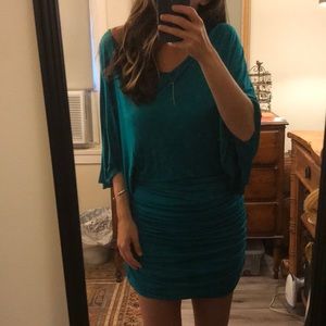 Jay Godfrey Cocktail Dress in Emerald Blue